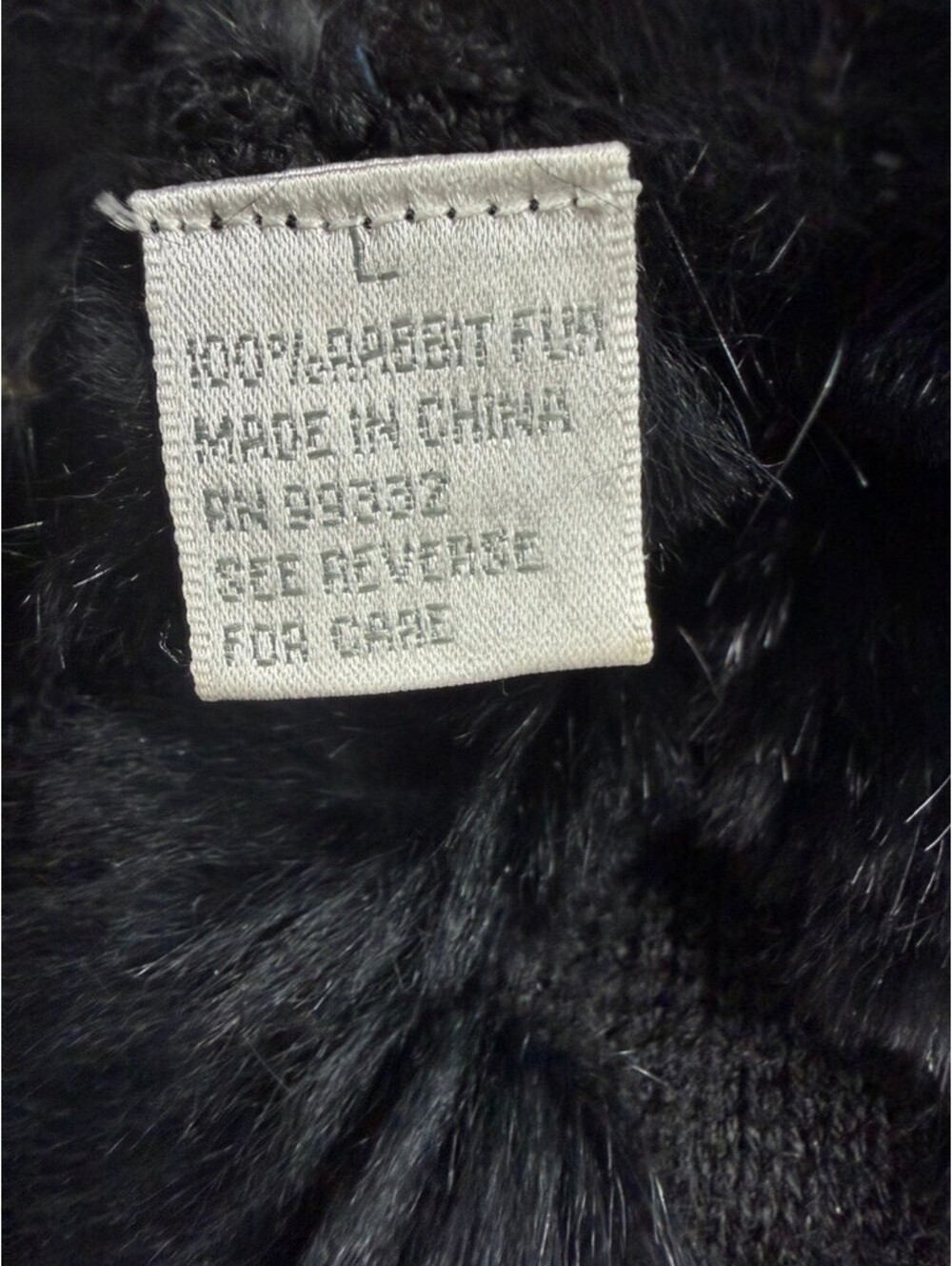 Black Icicle Cropped Rabbit Fur Jacket with jewel accent trim - Picture 7 of 7